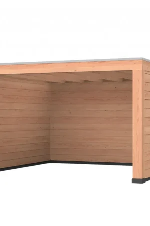 Betaalbaar Douglas overkapping, 400 x 400, met achterwand en twee zijwanden, Westwood Robuust
